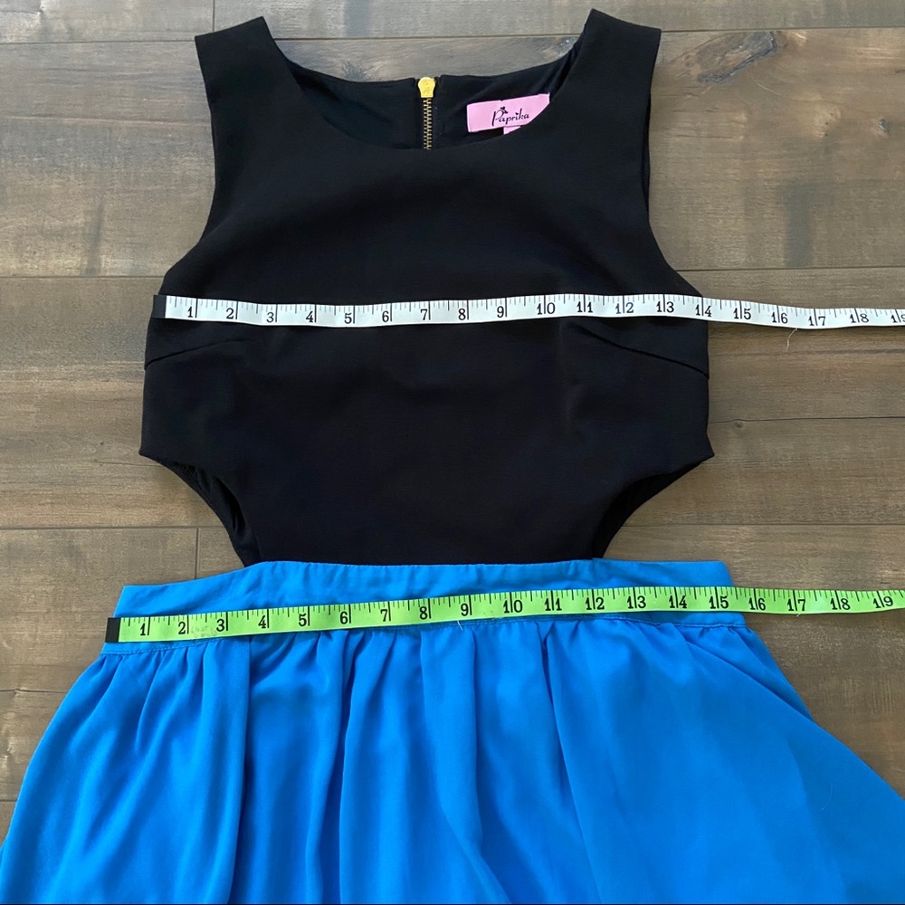 {Paprika} Dress ASOS Size 8 High Low Black Blue - Picture 5 of 7